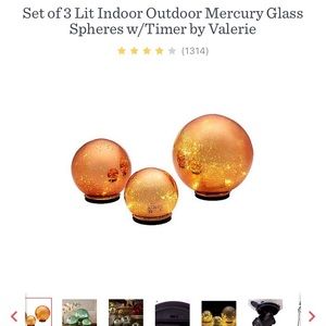 Set of 3 Mercury glass spheres
